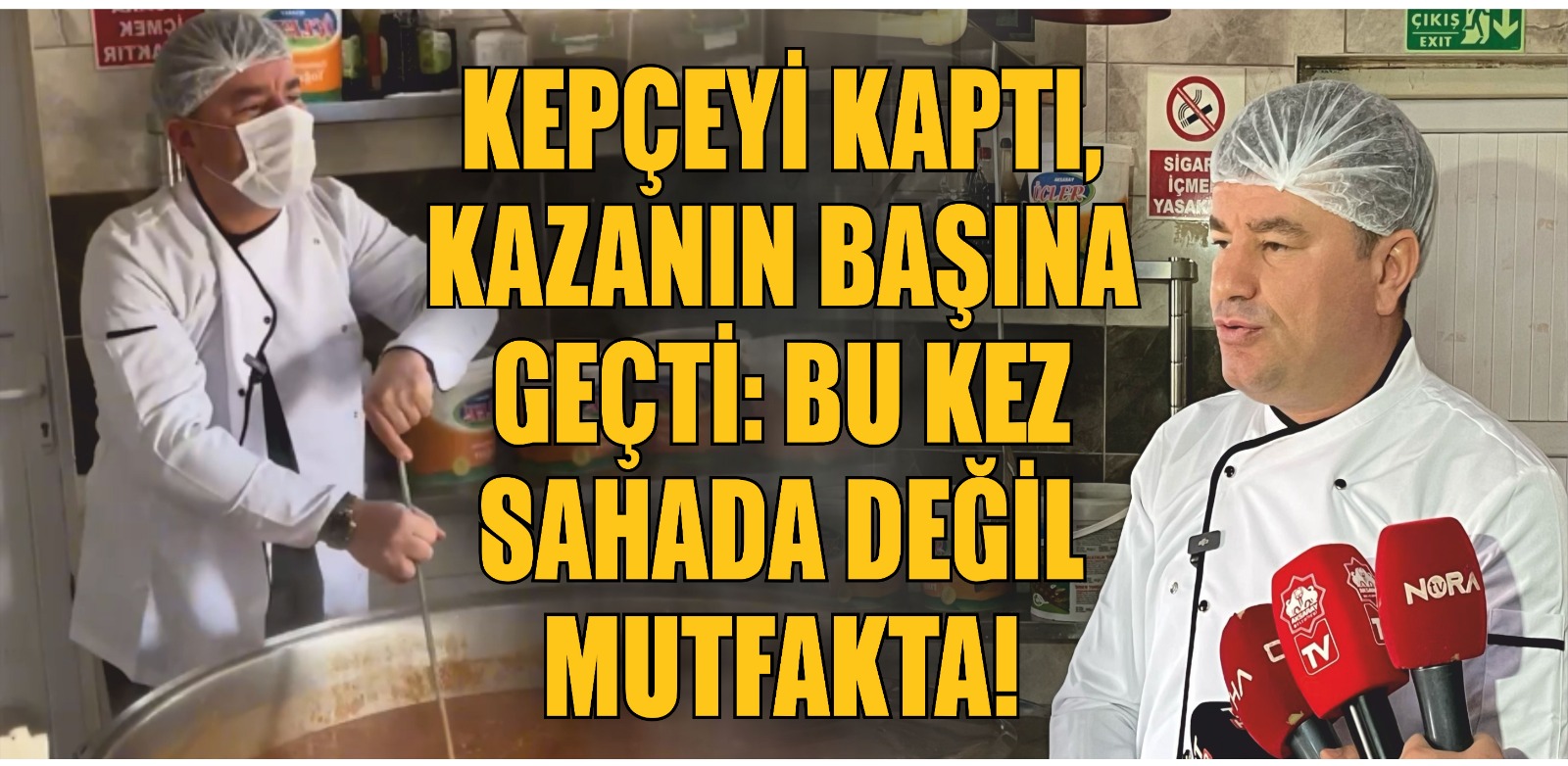 Kepçeyi kaptı, kazanın başına geçti: Bu kez sahada değil mutfakta!