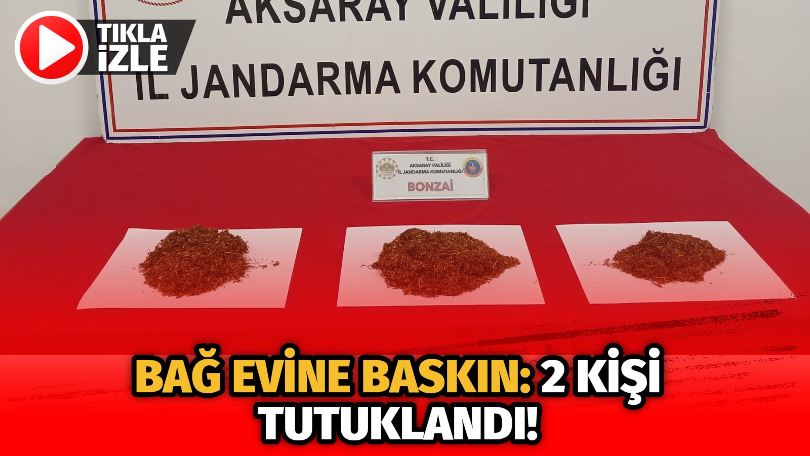 Aksaray’da jandarma ekipleri tarafından düzenlenen uyuşturucu operasyonunda iki kişi yakalanarak