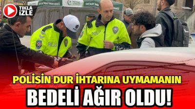 Aksaray’da dur ihtarına uymayan plakasız motosiklet sürücüsü kısa sürede yakalandı,
