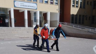 1-7 Mart Deprem Haftası kapsamında, Aksaray’da bulunan 23 Nisan İlkokulu
