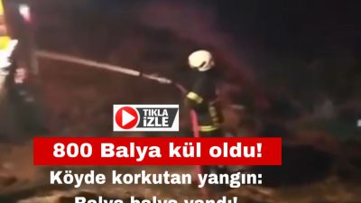 Aksaray’ın Ortaköy ilçesine bağlı Hacıibrahimuşağı Köyü’nde gece saatlerinde çıkan yangın,