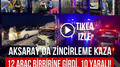 Ankara-Niğde Otoyolu’nun Ortaköy mevkiinde yoğun yağış ve düşük görüş mesafesi