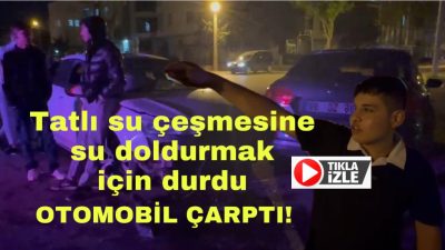Aksaray’da tatlı su doldurmak için çeşme başında duran bir vatandaş,