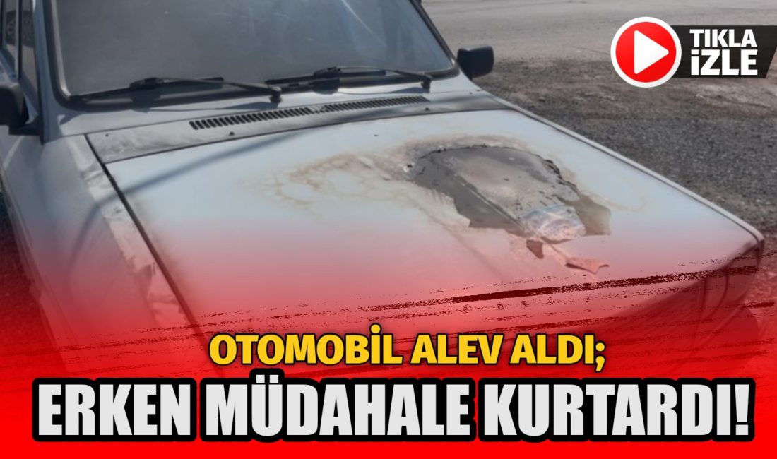 Aksaray’ın Hacılar Harmanı Mahallesi’nde seyir halindeki bir otomobil aniden alev