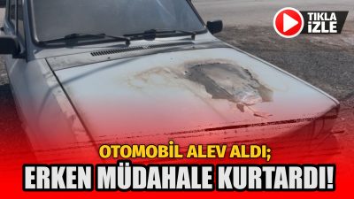 Aksaray’ın Hacılar Harmanı Mahallesi’nde seyir halindeki bir otomobil aniden alev