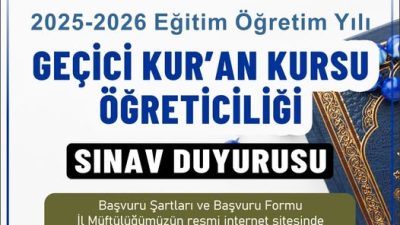 Aksaray İl Müftülüğü, 2025-2026 eğitim-öğretim dönemi için ihtiyaç odaklı Geçici