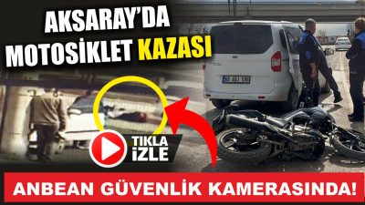 Aksaray’da Cumhuriyet Bulvarı üzerinde hafif ticari araç ile motosikletin çarpışması