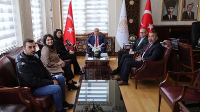 Aksaray Valisi Mehmet Ali Kumbuzoğlu, TEMA Vakfı yöneticilerini makamında kabul