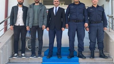 Ağaçören İlçe Müftüsü Adem Bozkurt, müftülük personeli ile birlikte Emniyet