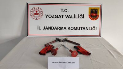 Yozgat’ta izinsiz kazı yapan 5 şüpheli gözaltına alındı. İl Jandarma