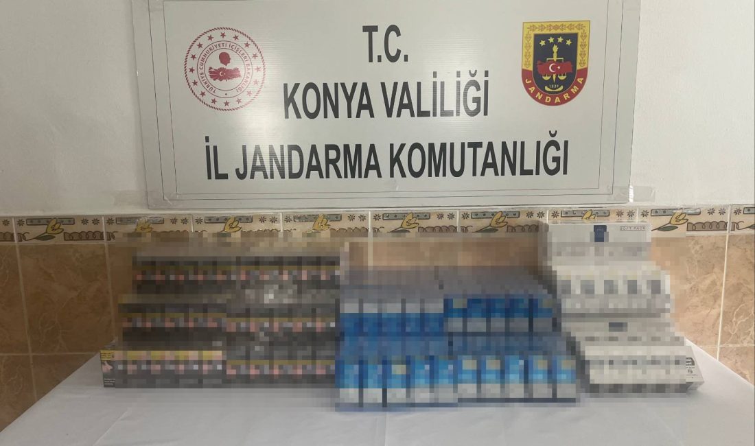 Konya'da jandarma ekipleri tarafından gerçekleştirilen operasyonda bin 50 adet gümrük