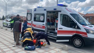 Karaman'da sürücüsünün direksiyon hakimiyetini kaybettiği motosiklet kontrolden çıkarak 20 metre