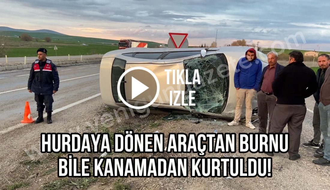 Aksaray’da yaşanan trafik kazasında adeta mucize yaşandı.