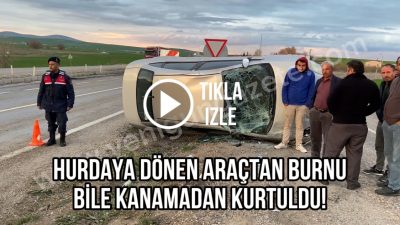 Aksaray’da yaşanan trafik kazasında adeta mucize yaşandı.