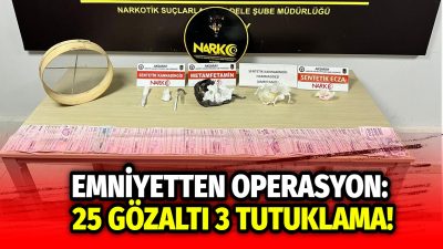 Aksaray Emniyet Müdürlüğü Narkotik Suçlarla Mücadele Şubesi ekiplerince düzenlenen geniş