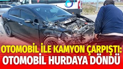 Aksaray Yeni Sanayi Bölgesi’nde meydana gelen trafik kazasında kontrolsüz şekilde