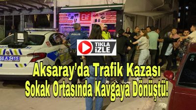 Aksaray Şeyhamit Mahallesi’nde iki otomobilin çarpışması sonucu maddi hasarlı trafik