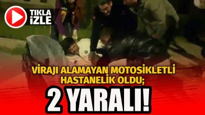 Aksaray’da kontrolden çıkan bir motosikletin kaldırıma çarpması sonucu meydana gelen