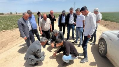 Eskil Belediyesi, DSİ ve yüklenici firma temsilcileri, Güneşli Köyü’nde toplulaştırma