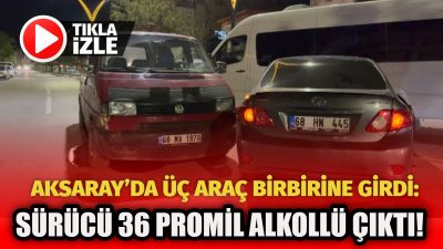 Aksaray’da alkollü sürücünün karıştığı zincirleme kazada şans eseri kimse yaralanmadı.
