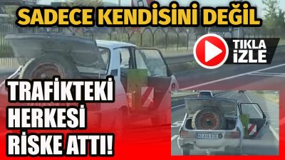 Trafikte güvenliği hiçe sayan bir sürücünün, Aksaray -Adana Karayolu’nda sergilediği