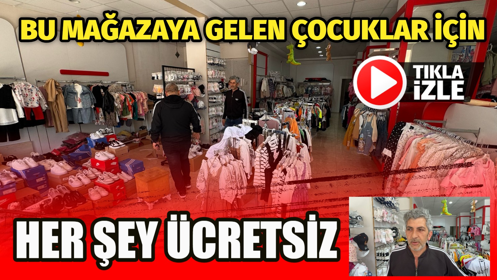 Aksaray Hamidiye Mahallesi’nde bir çocuk giyim mağazası, “Şehit çocuklarına ücretsizdir”