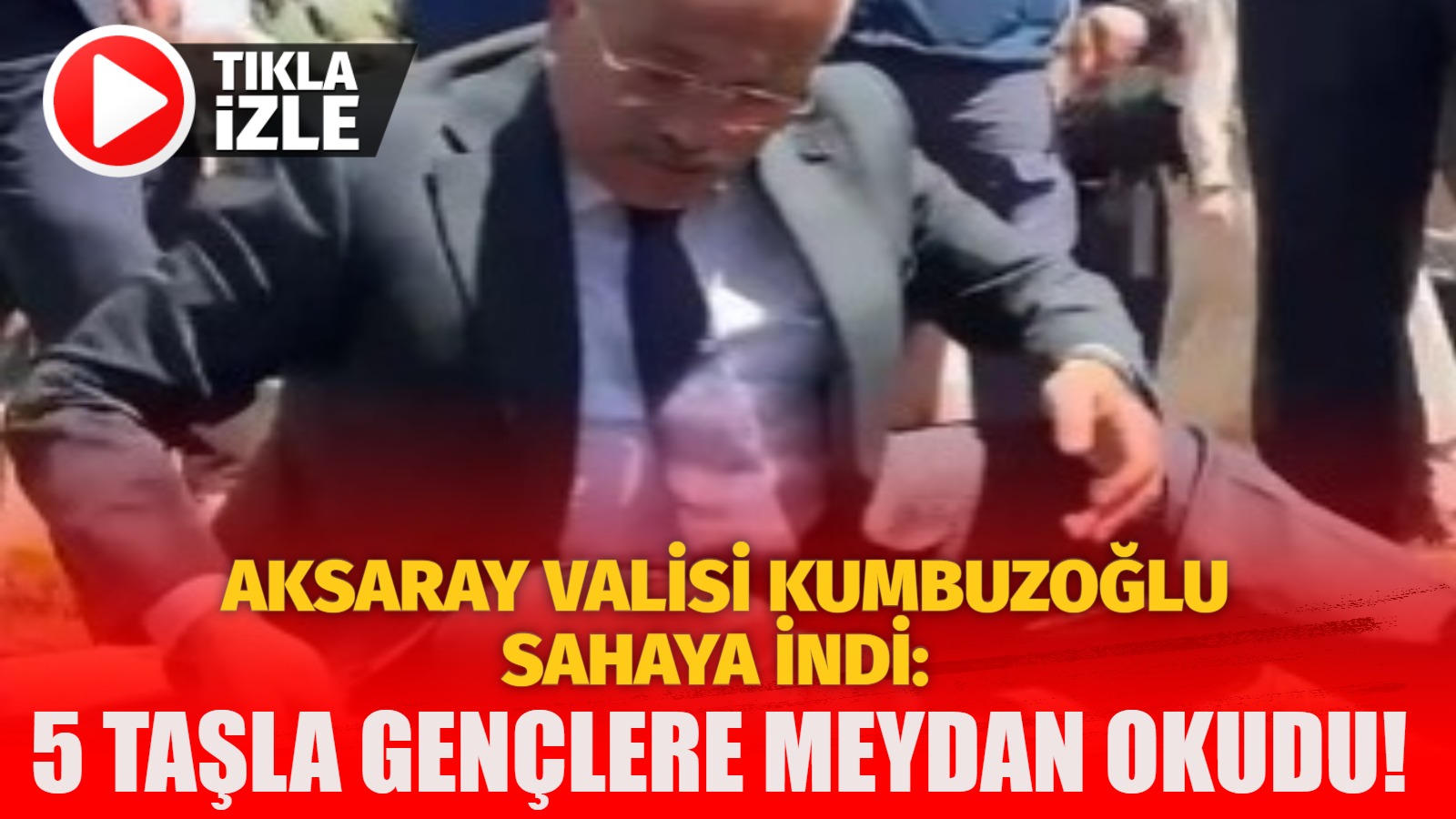 Aksaray Valisi Kumbuzoğlu sahaya indi: 5 taşla gençlere meydan okudu!