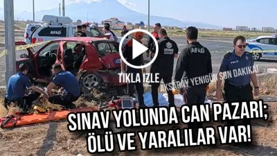 Aksaray’da sabah saatlerinde yaşanan feci kazada iki araç kafa kafaya