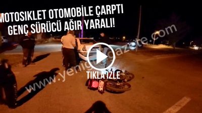 Aksaray’da TOKİ Caddesi’nde meydana gelen kazada, dönüş yapmak isteyen otomobile