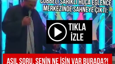 Aksaray’da bir eğlence merkezinde sahneye sarıklı, cübbeli ve elinde asası