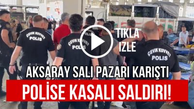 Aksaray Salı Pazarı’nda pazarcılar birbirine girdi, ortalık savaş alanına döndü.