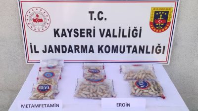 Kayseri İl Jandarma Komutanlığı ekiplerinin yürüttüğü çalışma sonunca mide ve