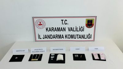 Karaman’da İl Jandarma Komutanlığı ekipleri tarafından düzenlenen uyuşturucu operasyonunda 2