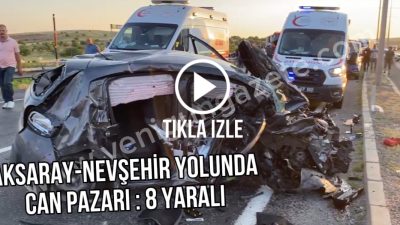 Camiliören kavşağında iki araç çarpıştı. İlk belirlemelere göre 8 kişi