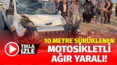 Aksaray’da meydana gelen trafik kazasında, hafif ticari araç ile motosiklet
