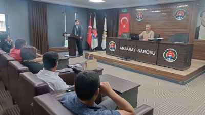 Aksaray Barosunda yapılan 2025/4 grubu Bilirkişilik Eğitimi kapsamında Baro Başkanı