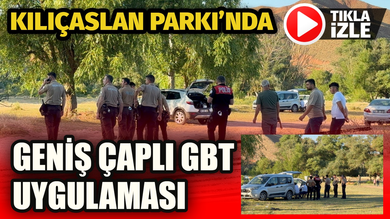 Aksaray polisi ve bekçileri, Kılıçaslan Parkı’nda gerçekleştirdikleri ortak uygulamayla vatandaşlara