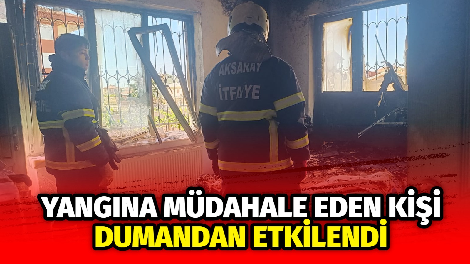 Aksaray'da bir apartmanın giriş katında yangın çıktı. Çıkan yangına
