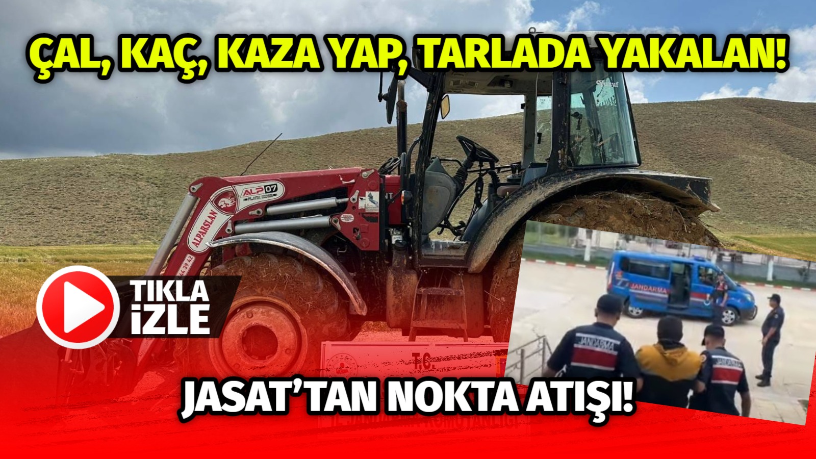 Aksaray’ın Ağaçören ilçesinde çalınan bir traktör, Jandarma Suç Araştırma Timi’nin