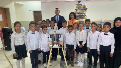 Aksaray’ın Sultanhanı ilçesinde Atatürk İlkokulu öğrencileri tarafından hazırlanan karma resim