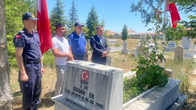 Sultanhanı Kaymakamı Bilal Göksun, kurum müdürleri ile birlikte, şehadetinin yıl