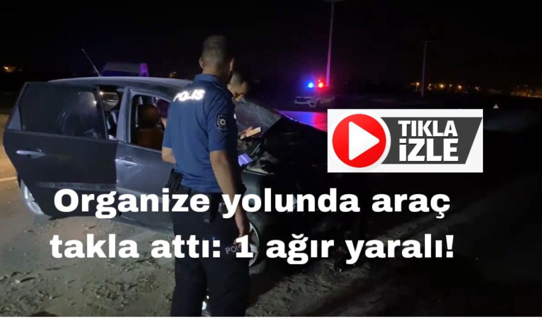 Aksaray’da şehir merkezine giden otomobil takla attı. 33 yaşındaki sürücü