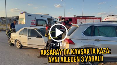 Aksaray’da iki aracın çarpışması sonucu biri çocuk 3 kişi yaralandı.