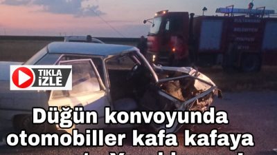 Eskil’de düğün konvoyuyla çarpışan araçtaki yaralılar hastaneye kaldırıldı. Kazada bir