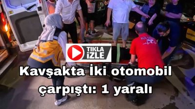 Aksaray’da iki otomobilin kavşakta çarpıştığı kazada, kadın sürücü yaralandı. Kazaya
