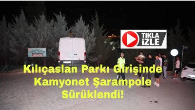 Virajı alamayan kamyonet kaldırımdan çıkarak 6 metrelik şarampole doğru kaydı.