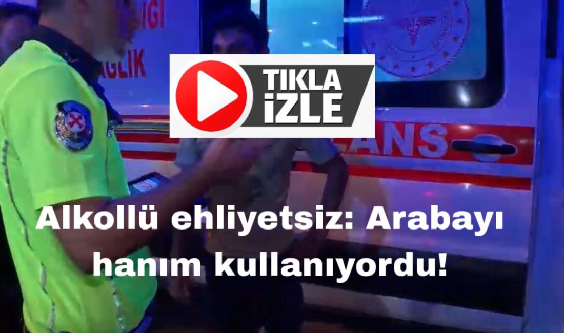 Kırmızı ışıkta bekleyen araca çarpan ehliyetsiz sürücü, polise zorluk çıkardı;