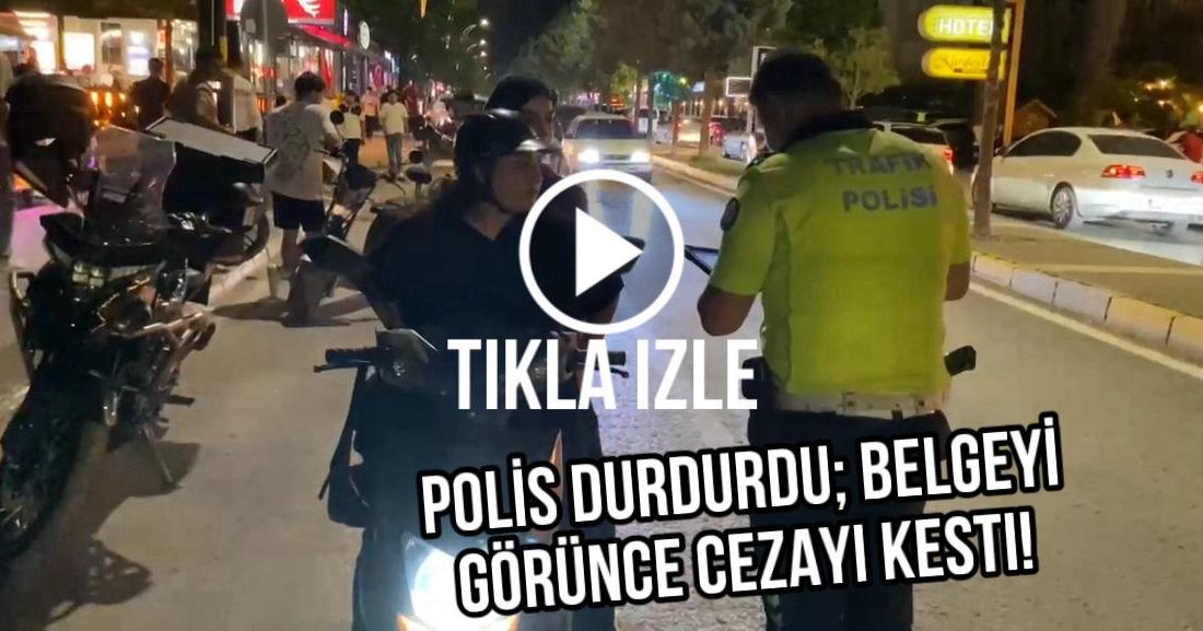 Ehliyet sertifikasını belgeye dönüştürmeyen kadın motosiklet sürücüsüne, Aksaray’da polis uygulamasında