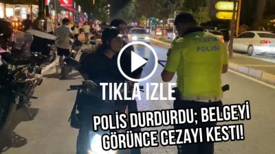 Ehliyet sertifikasını belgeye dönüştürmeyen kadın motosiklet sürücüsüne, Aksaray’da polis uygulamasında