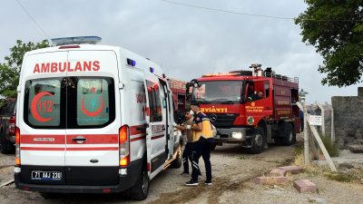 Kırıkkale'nin Çelebi ilçesinde anızda başlayıp köydeki ahırlara sıçrayan yangın kontrol